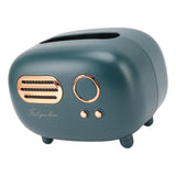 Retro Radio Shape Tissue Cover Box Vintage Radio Tissue Box for Bathroom Living Room Bedroom Nightstand Desk Table Green