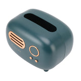 Retro Radio Shape Tissue Cover Box Vintage Radio Tissue Box for Bathroom Living Room Bedroom Nightstand Desk Table Green - Close-Up Angle
