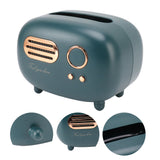 Retro Radio Shape Tissue Cover Box Vintage Radio Tissue Box for Bathroom Living Room Bedroom Nightstand Desk Table Green