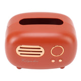 Retro Radio Shape Tissue Cover Box Vintage Radio Tissue Box for Bathroom Living Room Bedroom Nightstand Desk Table Red - Rear View