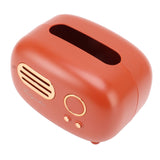Retro Radio Shape Tissue Cover Box Vintage Radio Tissue Box for Bathroom Living Room Bedroom Nightstand Desk Table Red