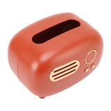 Retro Radio Shape Tissue Cover Box Vintage Radio Tissue Box for Bathroom Living Room Bedroom Nightstand Desk Table Red - Low Angle