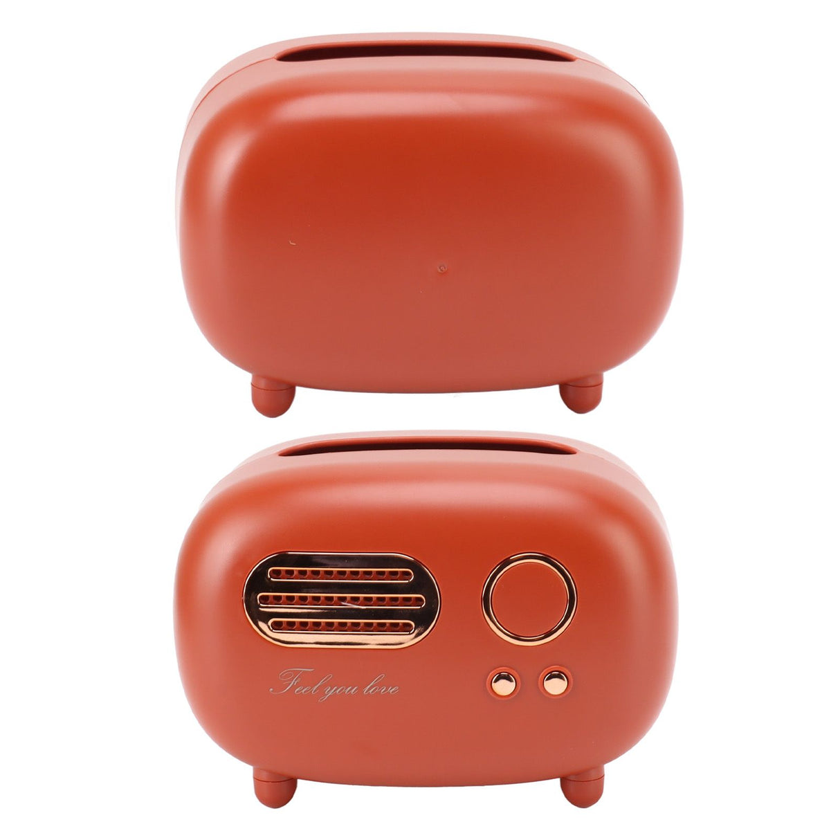 Retro Radio Shape Tissue Cover Box Vintage Radio Tissue Box for Bathroom Living Room Bedroom Nightstand Desk Table Red