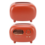 Retro Radio Shape Tissue Cover Box Vintage Radio Tissue Box for Bathroom Living Room Bedroom Nightstand Desk Table Red