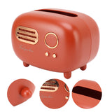 Retro Radio Shape Tissue Cover Box Vintage Radio Tissue Box for Bathroom Living Room Bedroom Nightstand Desk Table Red