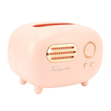 Retro Radio Shape Tissue Cover Box Vintage Radio Tissue Box for Bathroom Living Room Bedroom Nightstand Desk Table Pink - Side View