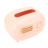 Retro Radio Shape Tissue Cover Box Vintage Radio Tissue Box for Bathroom Living Room Bedroom Nightstand Desk Table Pink - Close-Up Angle