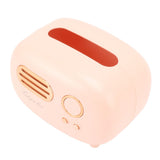 Retro Radio Shape Tissue Cover Box Vintage Radio Tissue Box for Bathroom Living Room Bedroom Nightstand Desk Table Pink - Low Angle