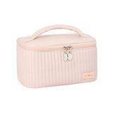 PU Open Lid Cake Shape Make Up Bag Cosmetic Storage Bag Soft Color Portable Makeup Bag Pink