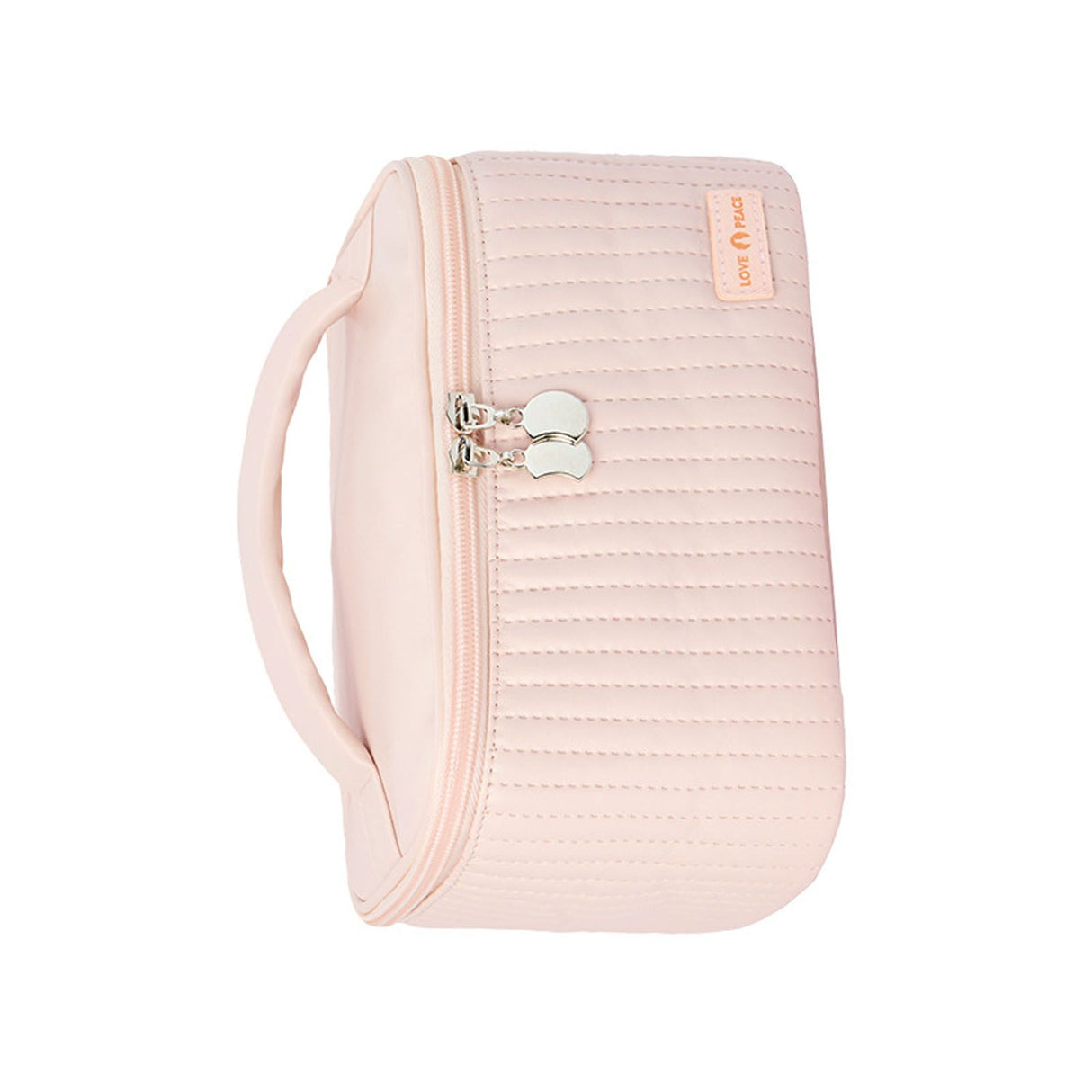 PU Open Lid Cake Shape Make Up Bag Cosmetic Storage Bag Soft Color Portable Makeup Bag Pink