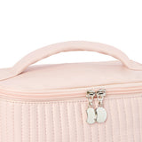 PU Open Lid Cake Shape Make Up Bag Cosmetic Storage Bag Soft Color Portable Makeup Bag Pink - Low Angle