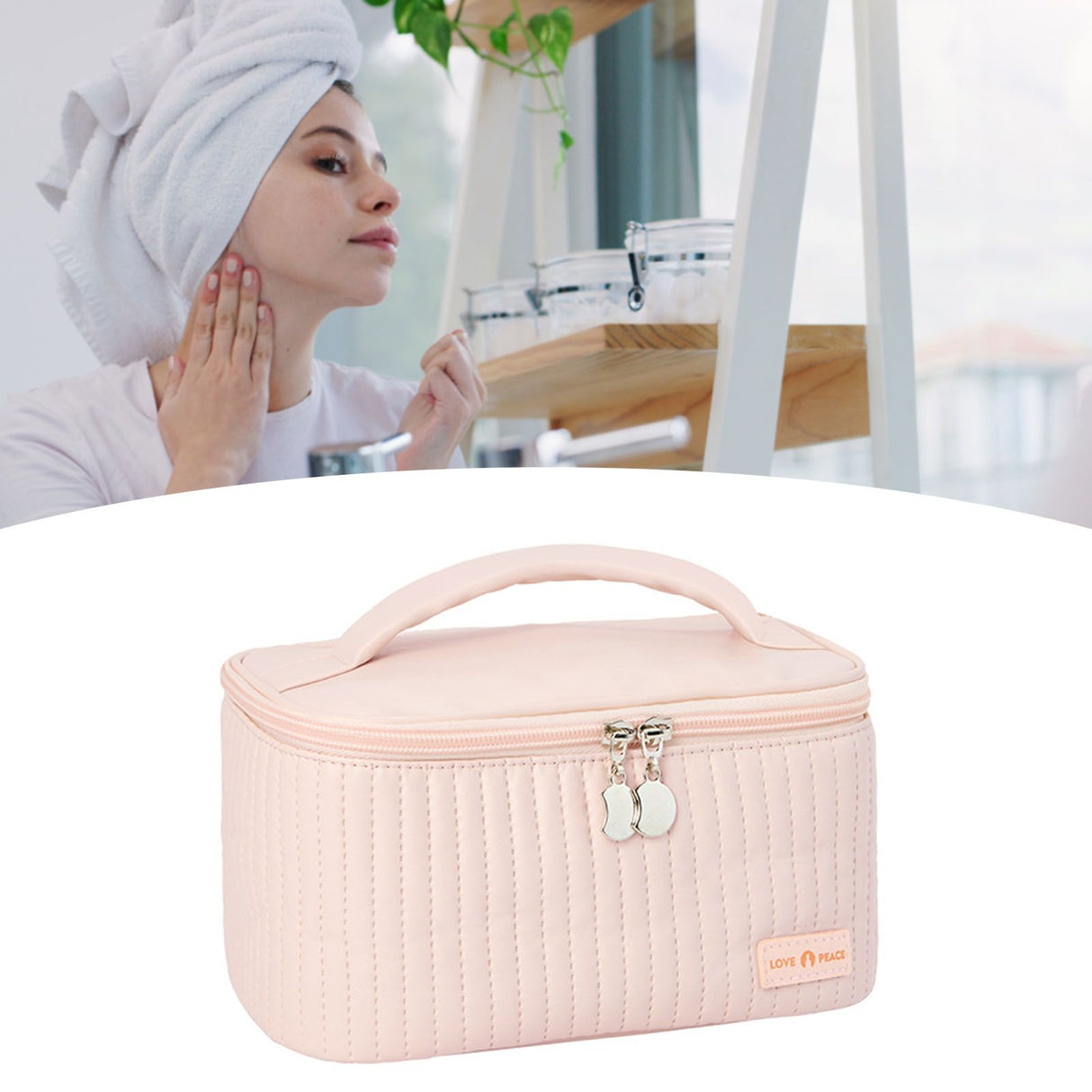 PU Open Lid Cake Shape Make Up Bag Cosmetic Storage Bag Soft Color Portable Makeup Bag Pink