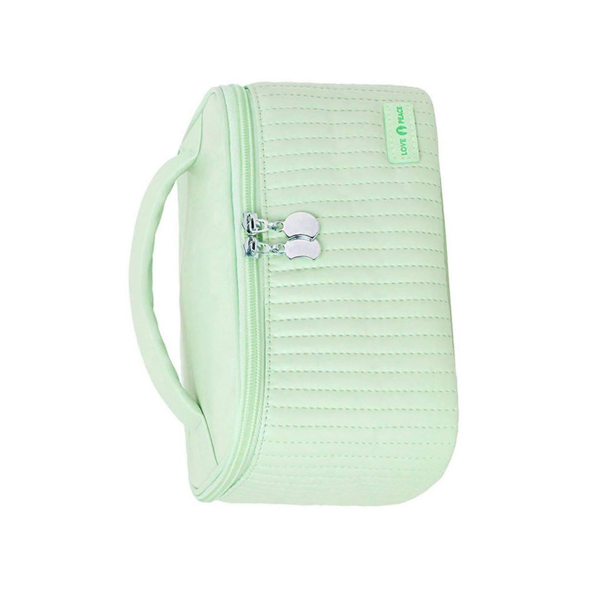 PU Open Lid Cake Shape Make Up Bag Cosmetic Storage Bag Soft Color Portable Makeup Bag Light Green