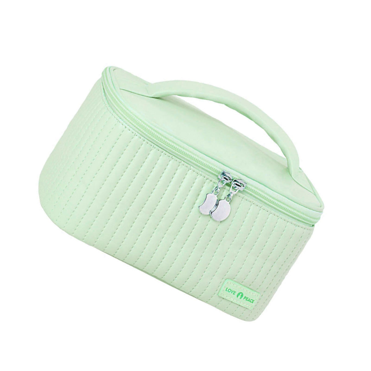 PU Open Lid Cake Shape Make Up Bag Cosmetic Storage Bag Soft Color Portable Makeup Bag Light Green