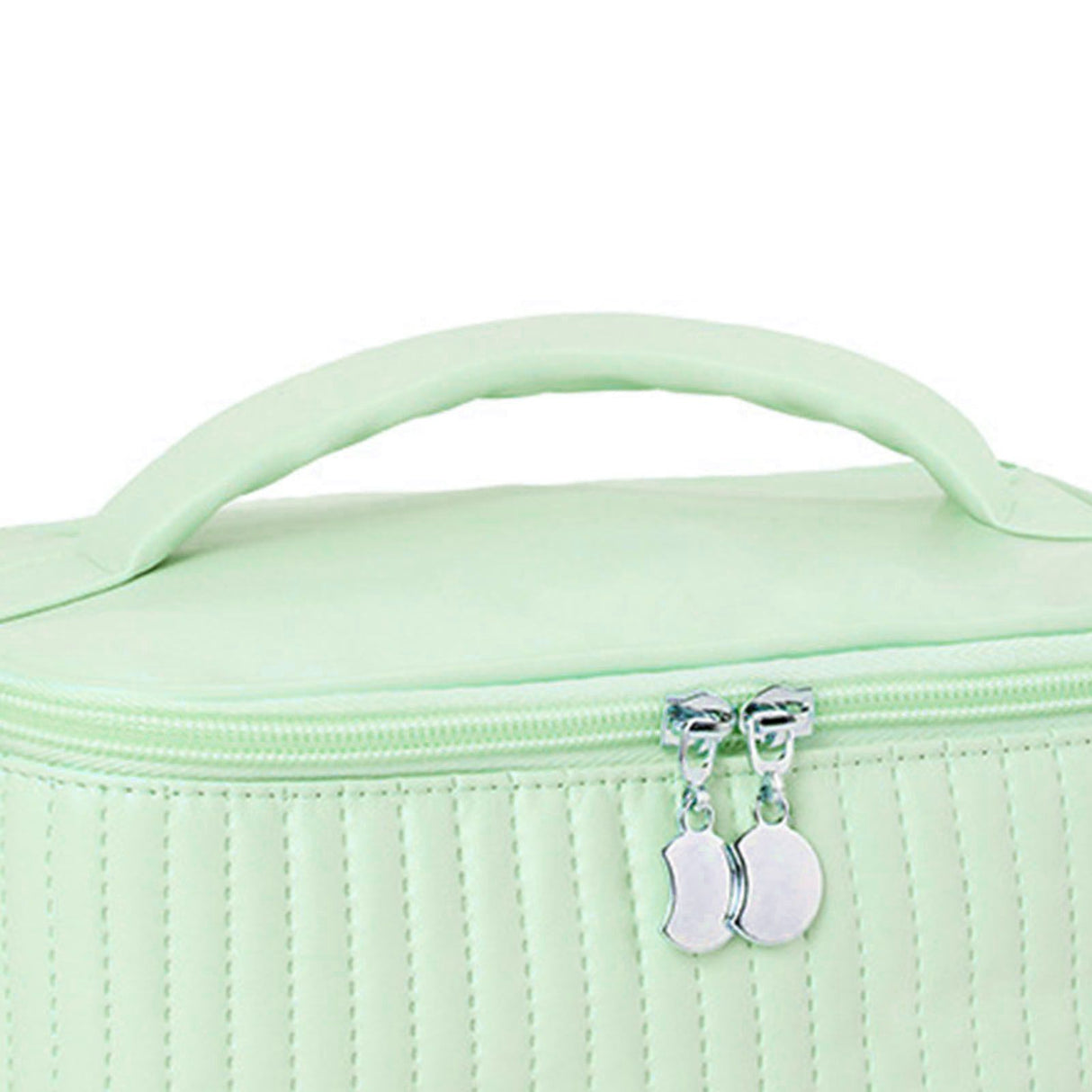 PU Open Lid Cake Shape Make Up Bag Cosmetic Storage Bag Soft Color Portable Makeup Bag Light Green