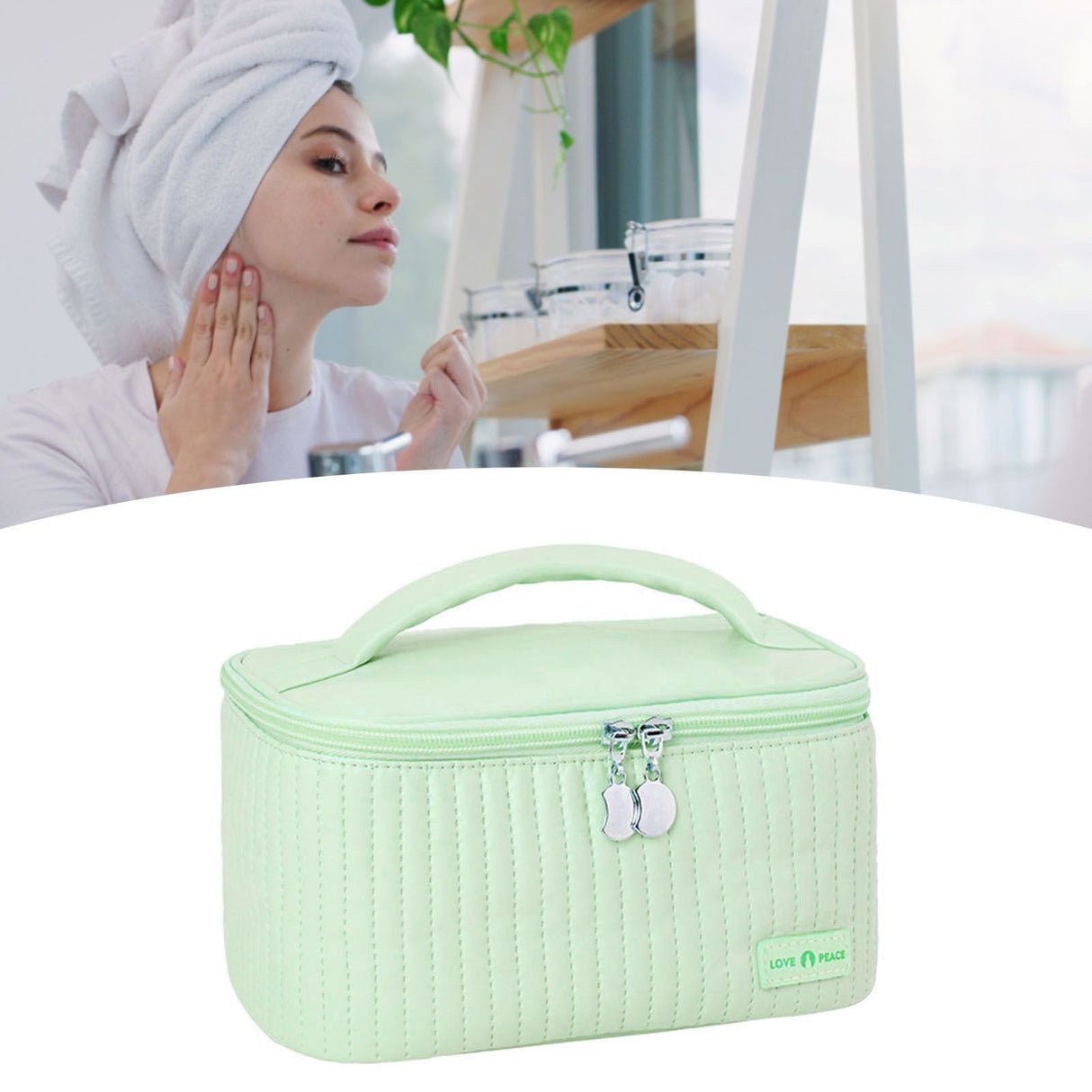 PU Open Lid Cake Shape Make Up Bag Cosmetic Storage Bag Soft Color Portable Makeup Bag Light Green