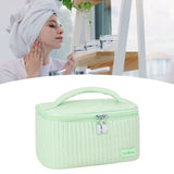 PU Open Lid Cake Shape Make Up Bag Cosmetic Storage Bag Soft Color Portable Makeup Bag Light Green - Extra Image
