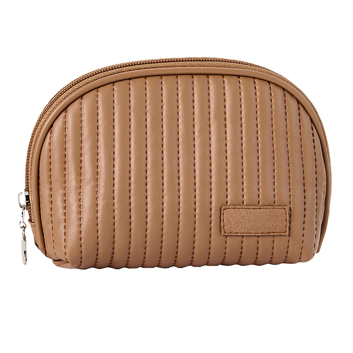 PU Leather Makeup Bag Portable Large Capacity Storage Travel Makeup Bag for Lipstick Cosmetic Brown