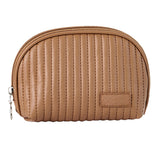 PU Leather Makeup Bag Portable Large Capacity Storage Travel Makeup Bag for Lipstick Cosmetic Brown