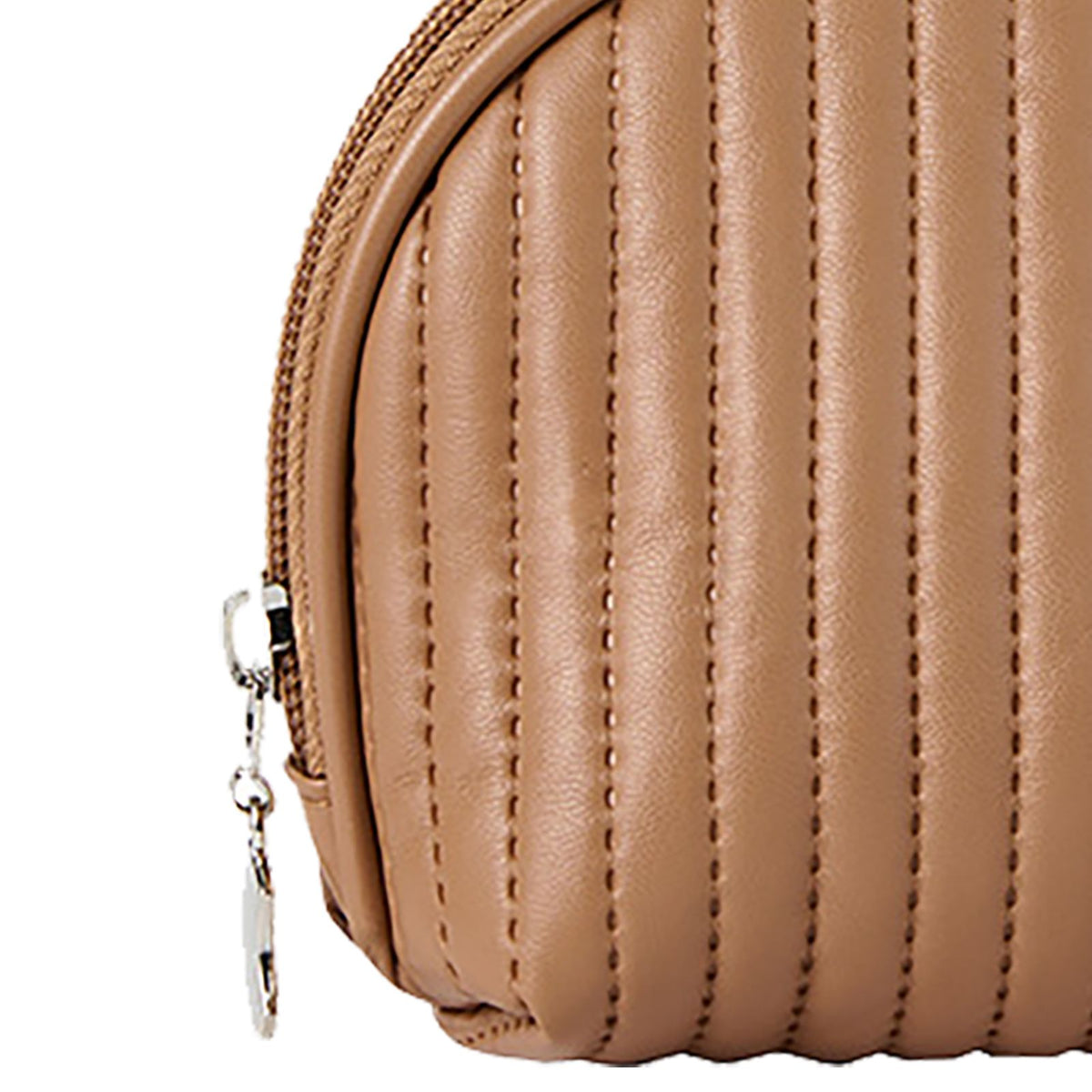 PU Leather Makeup Bag Portable Large Capacity Storage Travel Makeup Bag for Lipstick Cosmetic Brown