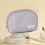 PU Leather Makeup Bag Portable Large Capacity Storage Travel Makeup Bag for Lipstick Cosmetic Purple - Extra Image