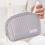 PU Leather Makeup Bag Portable Large Capacity Storage Travel Makeup Bag for Lipstick Cosmetic Purple