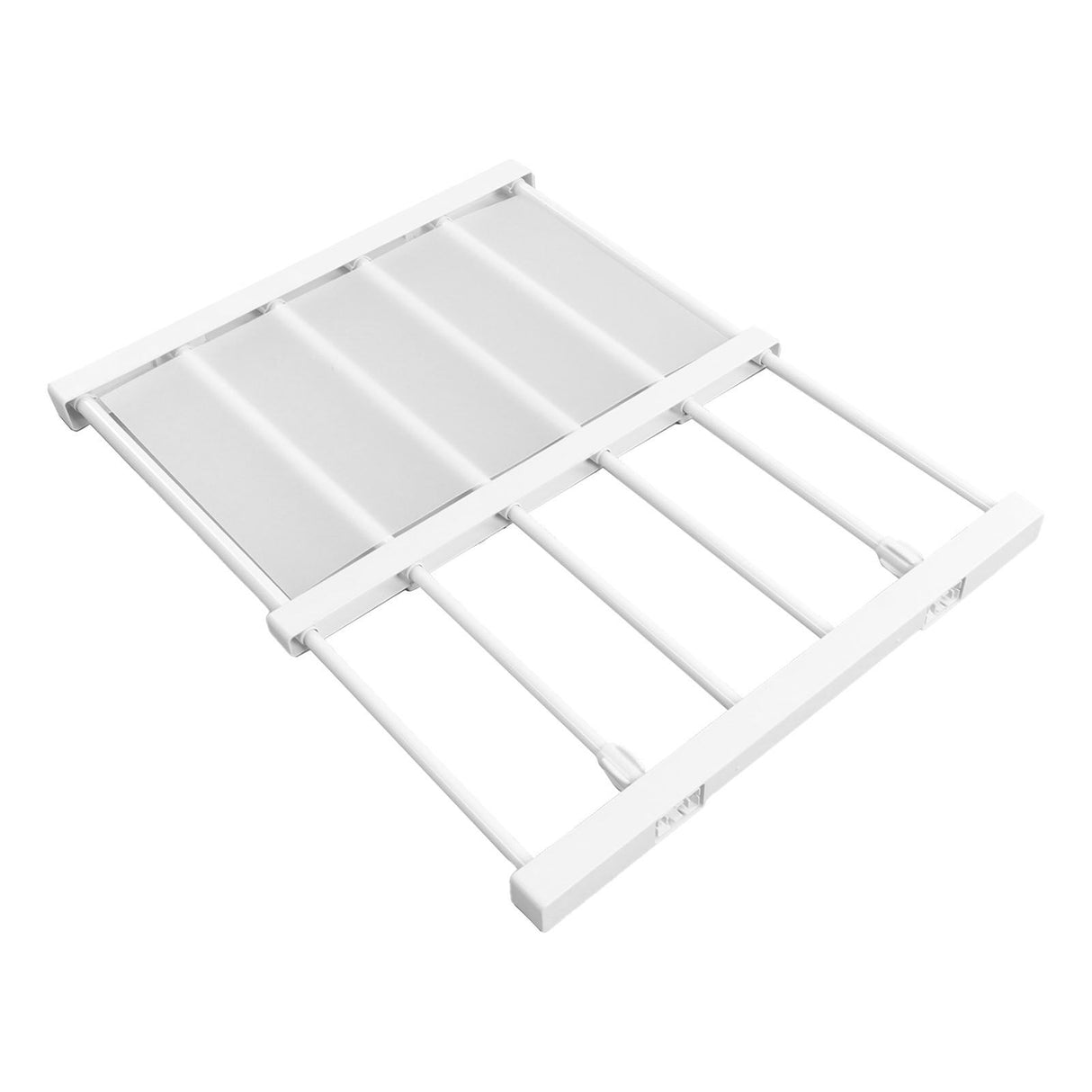Tension Rod Shelf Adjustable Length Space Saving Nail Free Expandable Closet Shelf for Cabinet Wardrobe 16.5in Width 30‑40cm / 11.8‑15.7in Length