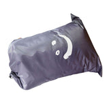Laundry Bag Nylon Drawstring Cylinder for Household Travel Dirty Clothes Quilt Books Storage Dark Grey Smiling Face - Side View