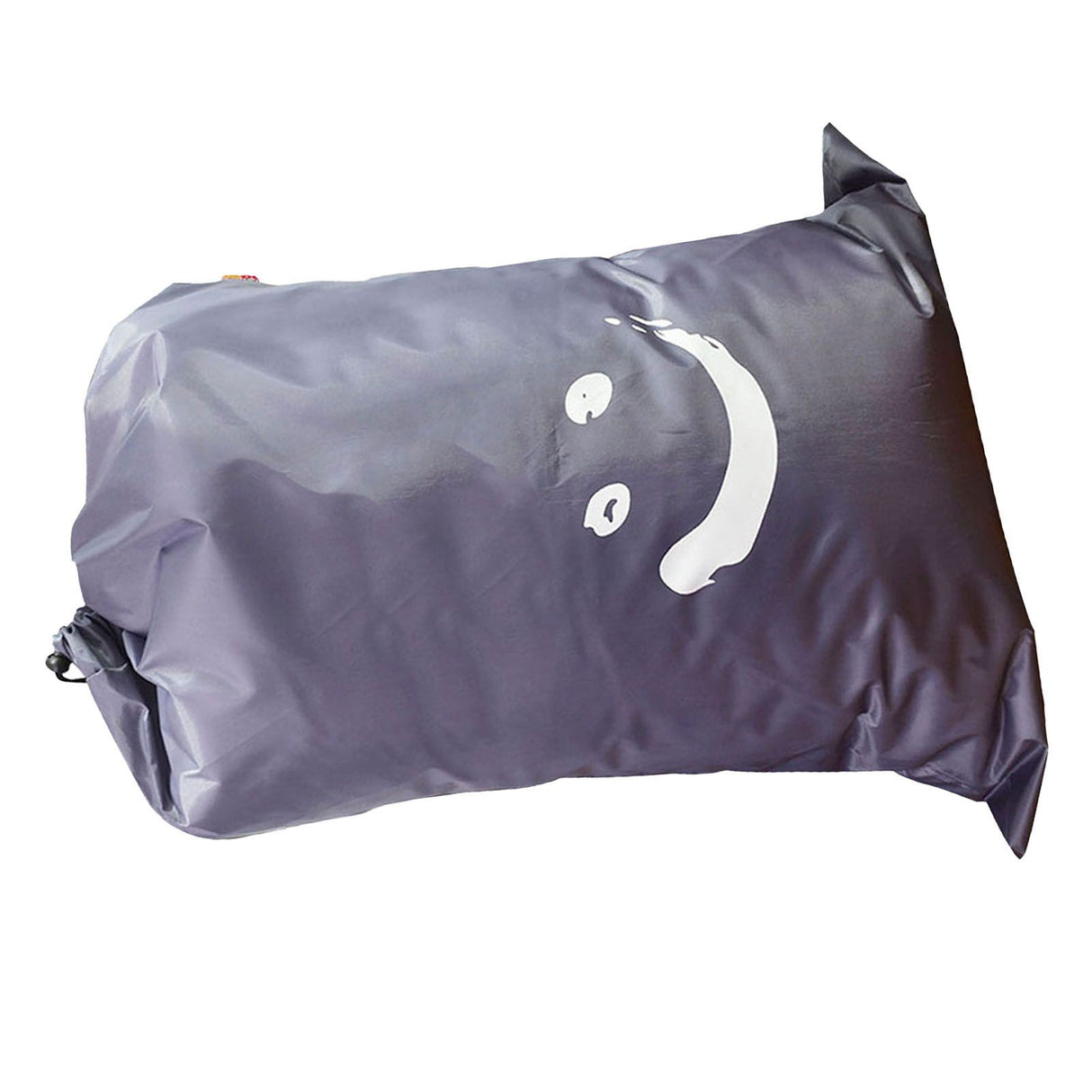 Laundry Bag Nylon Drawstring Cylinder for Household Travel Dirty Clothes Quilt Books Storage Dark Grey Smiling Face