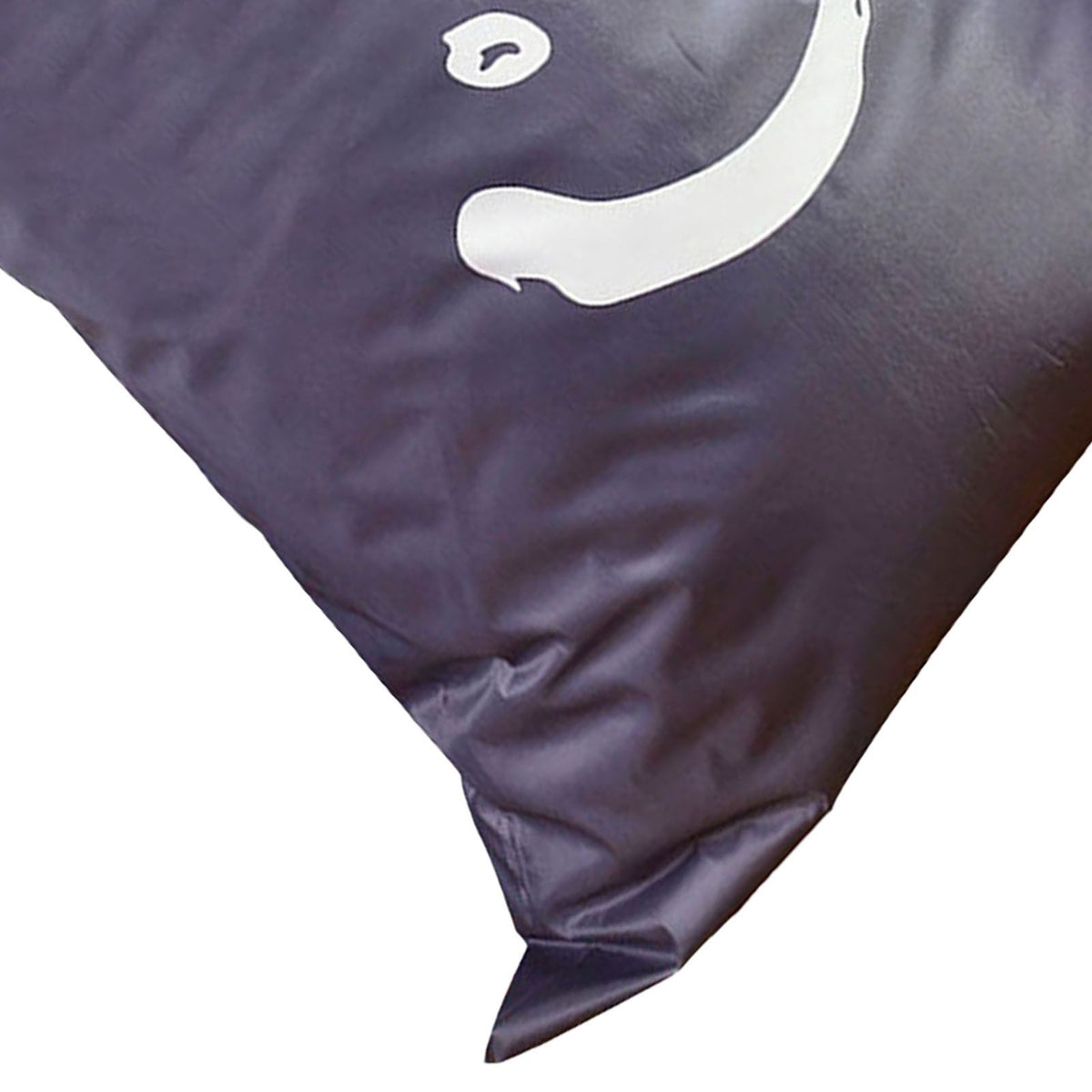 Laundry Bag Nylon Drawstring Cylinder for Household Travel Dirty Clothes Quilt Books Storage Dark Grey Smiling Face