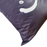 Laundry Bag Nylon Drawstring Cylinder for Household Travel Dirty Clothes Quilt Books Storage Dark Grey Smiling Face