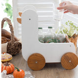 Wood Desk Organizer Cute Cartoon Desktop Handbook Stickers Organizer for Study Children's Room Office Dormitory Duck - 45-Degree Angle