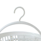 Round Drying Rack Clothes Hanger Plastic Round Laundry Hanger with Clips for Socks Underwear White - Close-Up Angle