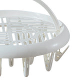 Round Drying Rack Clothes Hanger Plastic Round Laundry Hanger with Clips for Socks Underwear White - Low Angle