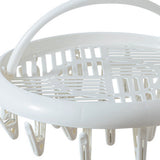 Round Drying Rack Clothes Hanger Plastic Round Laundry Hanger with Clips for Socks Underwear White