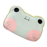 Animal Shape Pillow Stuffed Cushion Toy Flannel Plush Animal Soft Pillow for Kids Christmas Gift Avocado Green Frog 40x30cm - Side View