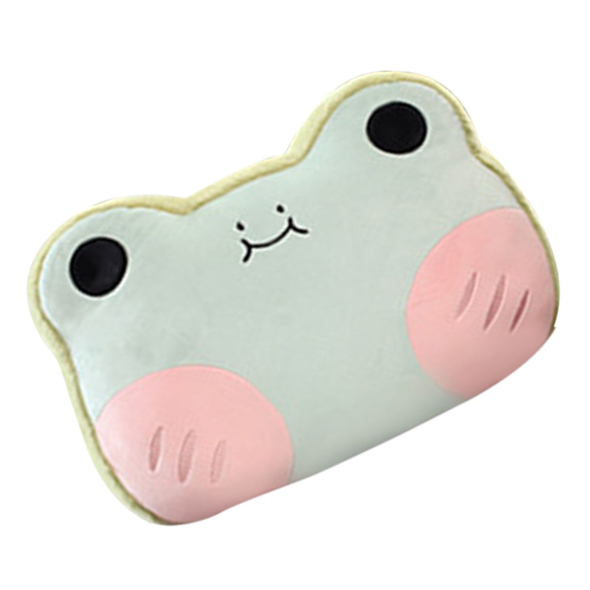 Animal Shape Pillow Stuffed Cushion Toy Flannel Plush Animal Soft Pillow for Kids Christmas Gift Avocado Green Frog 40x30cm