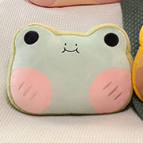 Animal Shape Pillow Stuffed Cushion Toy Flannel Plush Animal Soft Pillow for Kids Christmas Gift Avocado Green Frog 40x30cm - Extra Image