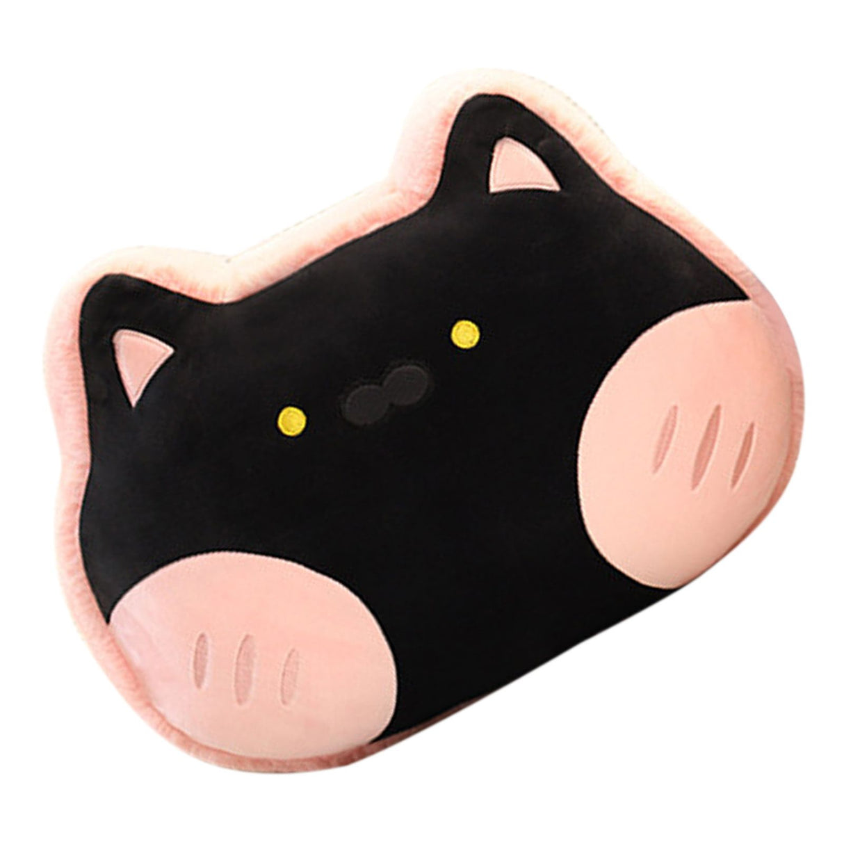 Animal Shape Pillow Stuffed Cushion Toy Flannel Plush Animal Soft Pillow for Kids Christmas Gift Cherry Pink Cat 40x30cm