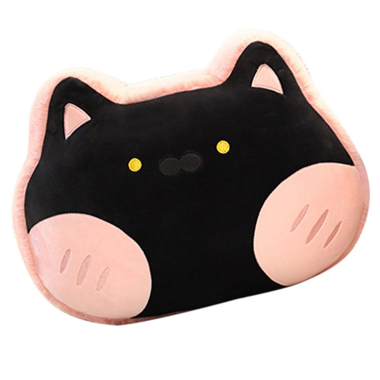Animal Shape Pillow Stuffed Cushion Toy Flannel Plush Animal Soft Pillow for Kids Christmas Gift Cherry Pink Cat 40x30cm