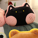 Animal Shape Pillow Stuffed Cushion Toy Flannel Plush Animal Soft Pillow for Kids Christmas Gift Cherry Pink Cat 40x30cm