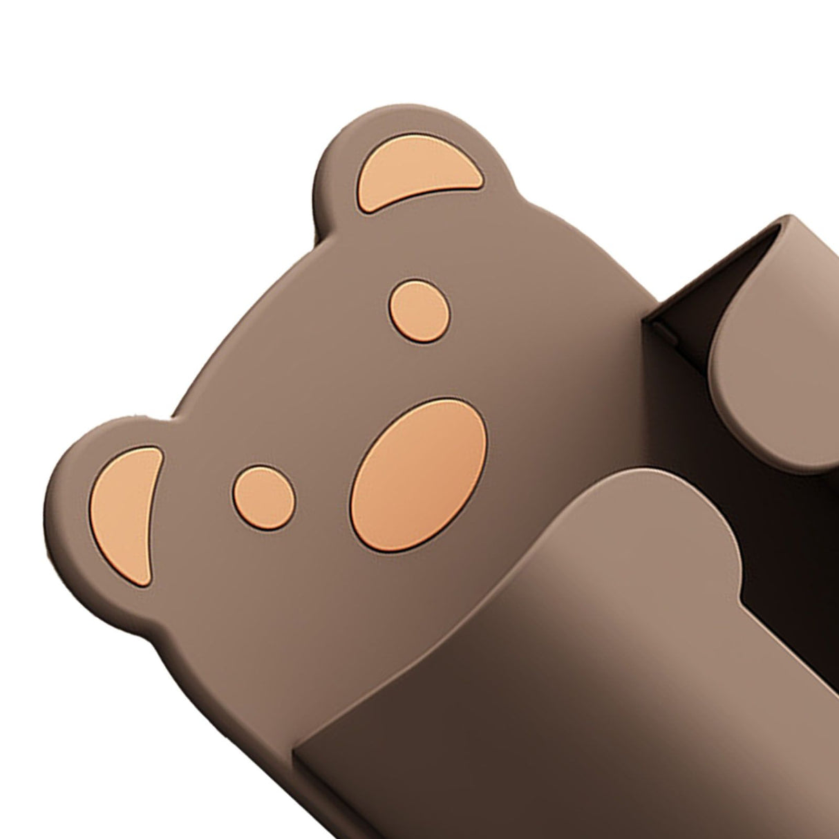 Wall Mounted Tissue Box Punching Free Cute Bear Pattern Plastic Tissue Dispenser for Home Bathroom Brown Bear