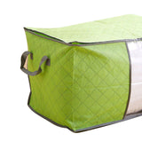 5Pcs Clothing Folding Storage Bag Dustproof Quilt Organizer Non Woven Fabric Large Size Green
