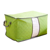 5Pcs Clothing Folding Storage Bag Dustproof Quilt Organizer Non Woven Fabric Large Size Green