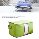 5Pcs Clothing Folding Storage Bag Dustproof Quilt Organizer Non Woven Fabric Large Size Green