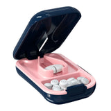 Portable Tablet Cutter Box Medicine Cutting Dispenser Household Medicines Supplement Case - Side View