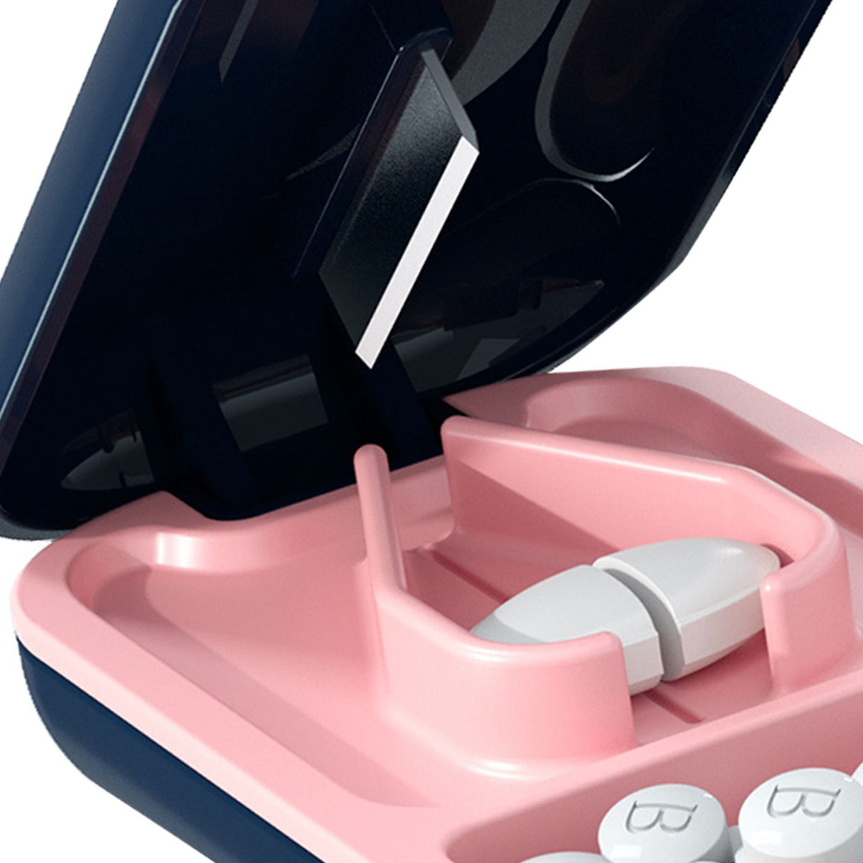 Portable Tablet Cutter Box Medicine Cutting Dispenser Household Medicines Supplement Case