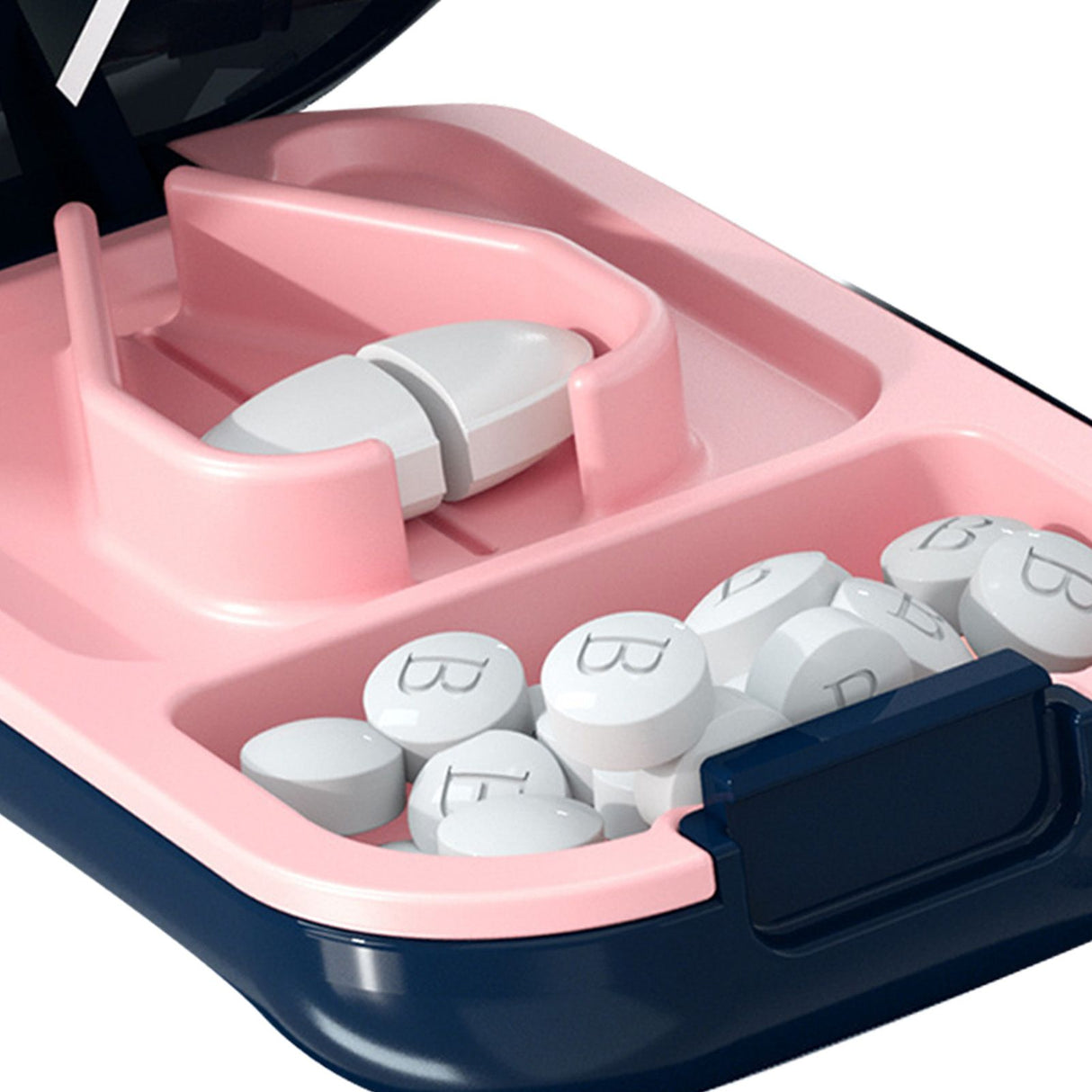 Portable Tablet Cutter Box Medicine Cutting Dispenser Household Medicines Supplement Case