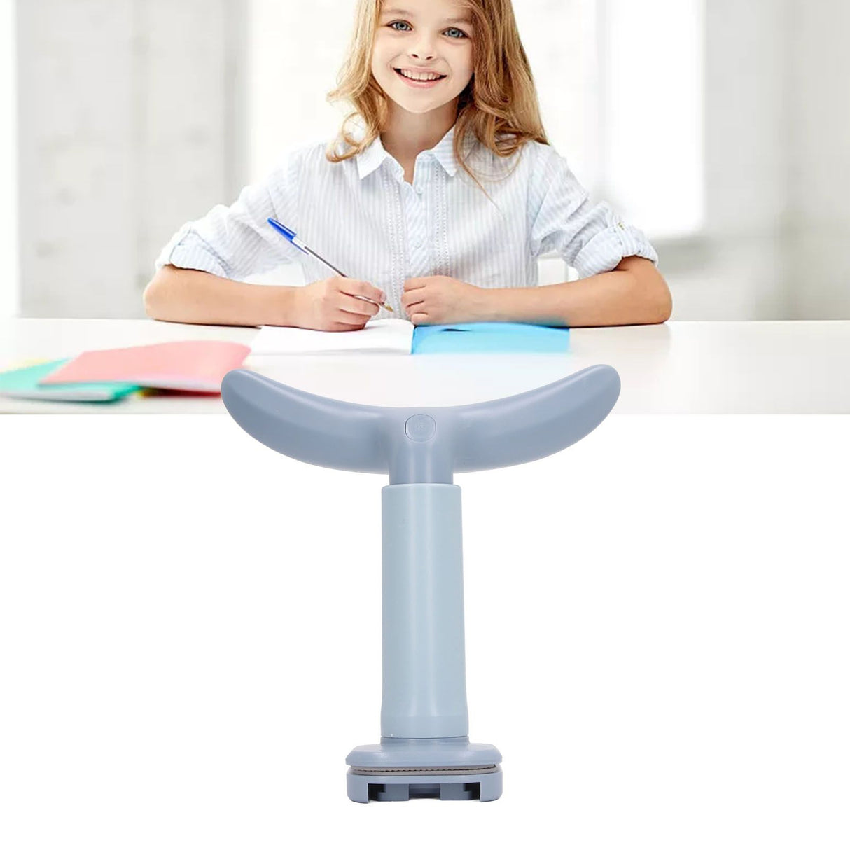 Sitting Posture Corrector Height Adjustable Students Vision Protection Writing Desk Posture Corrector Blue