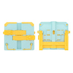 Reading Rack Foldable Portable Round Edges ABS Scratch Resistant Book Stand Holder for School Library Yellow Blue